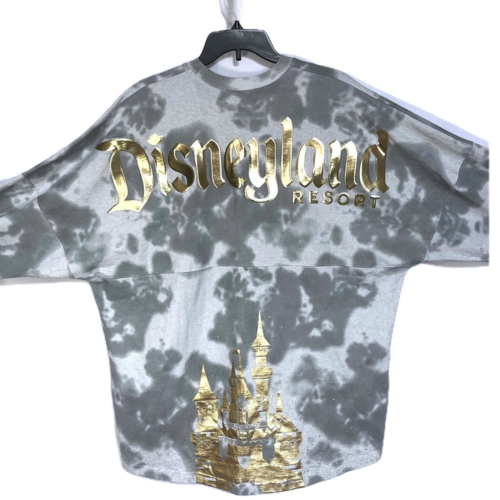 Disney Spirit Jersey Disneyland Resort Grey Tie Dye Gold Foil Castle XXL NWOT